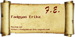 Fadgyas Erika névjegykártya