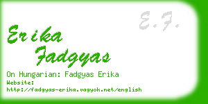 erika fadgyas business card